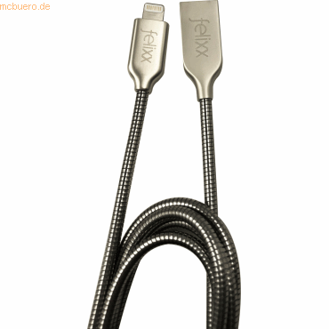 felixx Daten-/Ladekabel Metall für Apple, 1m, USB-Anschluss