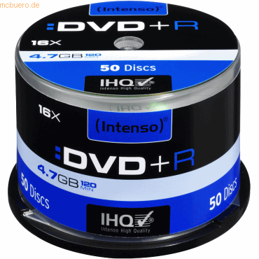 Intenso DVD+R 4,7GB 16x Speed Cake Box 50