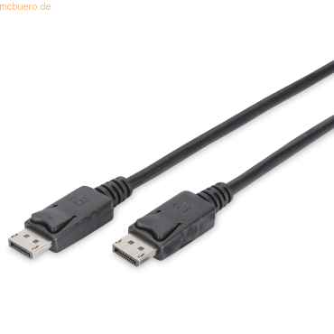 ASSMANN DisplayPort Kabel 3.0m Verriegelung Ultra HD 4K sw.