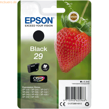 Tintenpatrone Epson T2981 schwarz