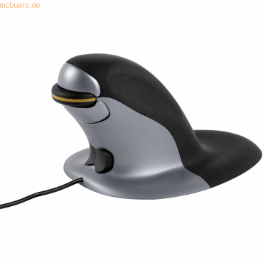 Maus Penguin mit Kabel Größe S beidhändig vertikal schwarz/silber