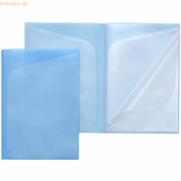 Sichtbuch Quickload A4 6 Innentaschen PP blau transluzent