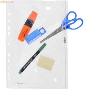 Gleitverschlusstasche 305x213mm (keine A4 Blätter) PVC mit Lochung klar