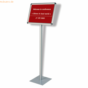 Informationsdisplay silber Aluminiumrahmen A3 quer