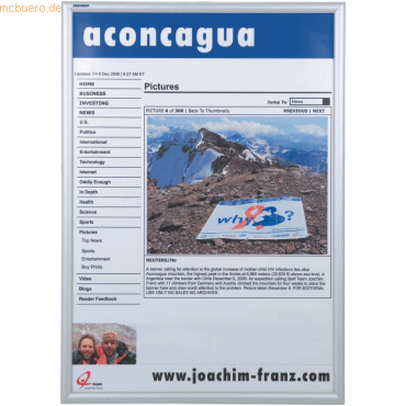 Wechselrahmen silber Aluminium Klapprahmen 61,9x86,6 cm Durchsichtig