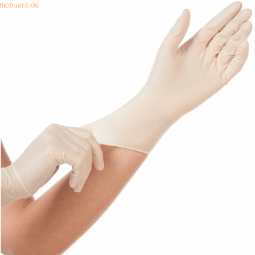 Latex-Handschuh Grip puderfrei S 24cm weiß VE=100 Stück