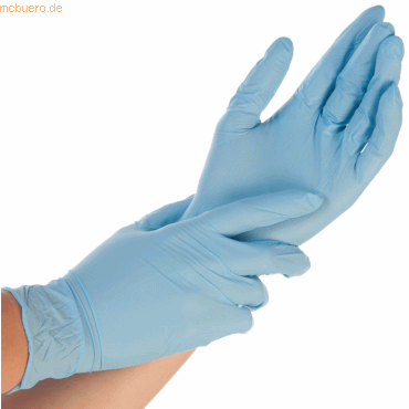 Nitril-Handschuh Safe Light puderfrei M 24cm blau VE=100 Stück