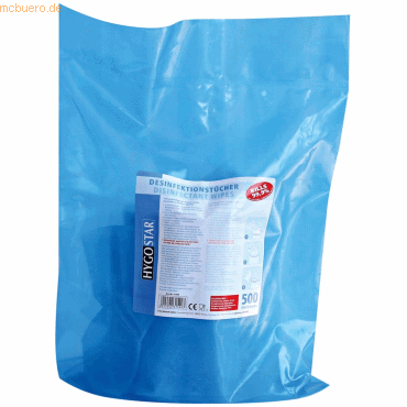 Desinfektionstücher getränkt Nachfüllpack Eimer 20x23,5cm blau VE=500 Stück