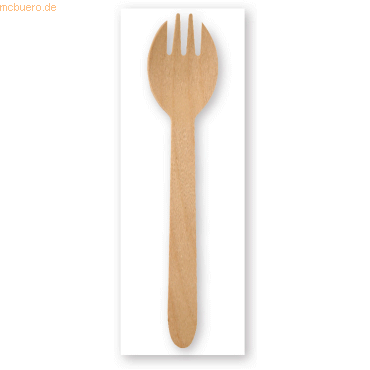 Bestecksets Bio Spork Holz Göffel + Serviette VE=500 Stück