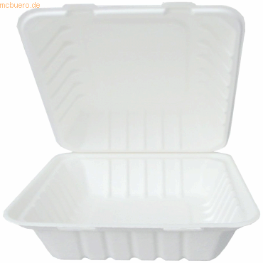 Einweg-Lunchbox ohne Unterteilung 18,5x13,5cm VE=50 Stück weiß