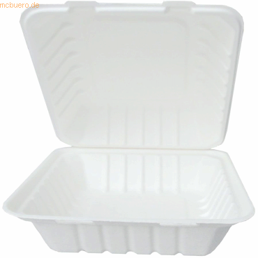 Einweg-Lunchbox ohne Unterteilung 23x23cm VE=50 Stück weiß