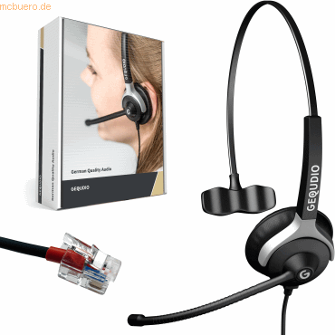 Headset 1-Ohr kompatibel für Yealink/Snom/Avaya/Grandstream Telefone inklusive Kabel