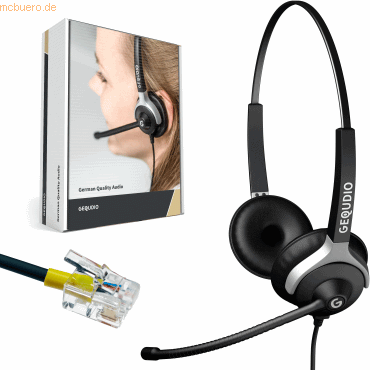 Headset 2-Ohr kompatibel für Mitel/Aastra/Poly/Gigaset Telefone inklusive Kabel