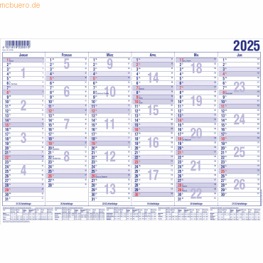 Tafelkalender A5 12 Monate Kalendarium 2025