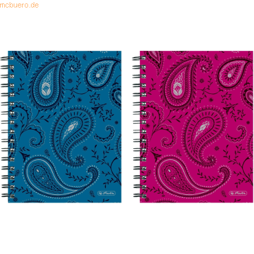 Spiralboutiquebuch A5 100 Blatt 70 g/qm kariert Paisley