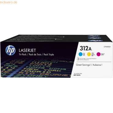 Toner-Kartusche HP 312A cyan/gelb/magenta