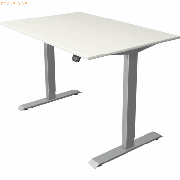 Sitz-/Stehtisch Move 1 elektr. h&ouml;henverstellbar BxTxH 120x80cm -123cm wei&szlig;/silber
