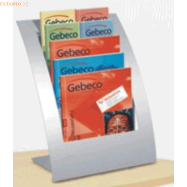 Tisch-Prospektst&auml;nder Varia A4 5 F&auml;cher alusilber