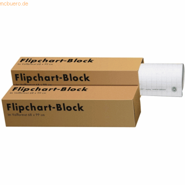 Flipchartblock Recycling 68x98cm 20 Blatt 80g/qm kariert 25 mm
