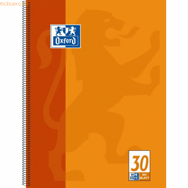 Collegeblock A4+ blanko 80 Blatt 4-fach gelocht orange