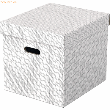 Aufbewahrungsbox Cube Home mit Deckel Wellpappe VE=3 Stück weiß