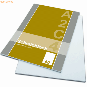 Briefblock A4 70g/qm holzfrei blanko VE=50 Blatt
