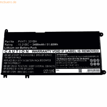 Akku für Dell Inspiron 17 7773 Li-Ion 15,2 Volt 3400 mAh schwarz