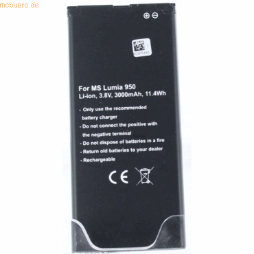 Akku für Microsoft Lumia 950 Li-Ion 3,8 Volt 2150 mAh schwarz