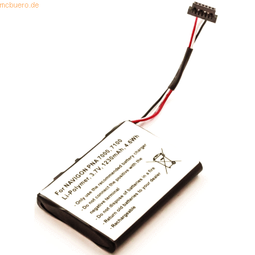 Akku für Navigon Transonic PNA 7310 Li-Pol 3,7 Volt 1200 mAh schwarz
