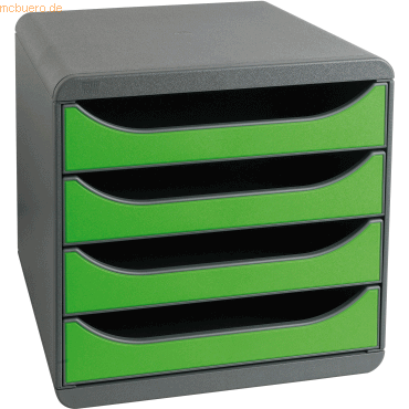Schubladenbox Big-Box Iderama 4 Fächer mausgrau/apfelgrün