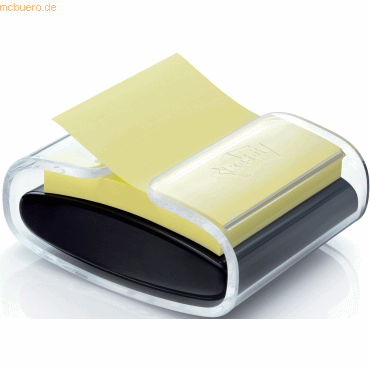 Haftnotizspender für Super Sticky Z-Notes gefüllt schwarz/transparent