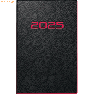 Taschenkalender Partner Industrie I 7,2x11,2cm 1 Woche/2 Seiten PU-Einband schwarz 2025