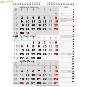 Rido 3 Monatskalender  Kombi 30x39cm 2022 mcbuero de