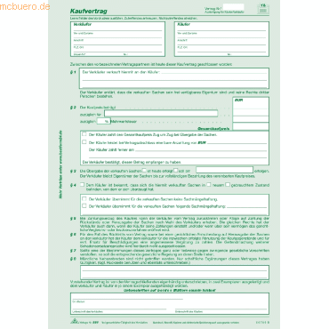 Universal-Kaufvertrag selbstdurchschreibend A4 = 21,0 cmx29,7 cm 2 Blatt