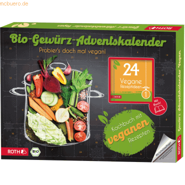 Adventskalender 'Bio-Gew&uuml;rz-Adventskalender - Vegane Rezepte' best&uuml;ckt