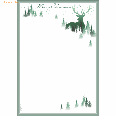 Designpapier Weihnachten A4 90g/qm 25 Blatt Christmas Forest