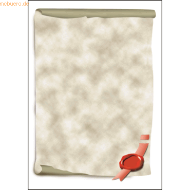 Designpapier Urkundenrollen A4 185g/qm VE=12 Blatt