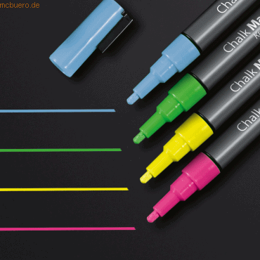 Kreidemarker 1-2mm pink/green/yellow/blue