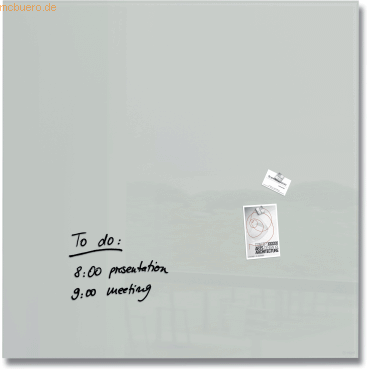 Glas-Whiteboard Artverum 100x100x1,8cm grau