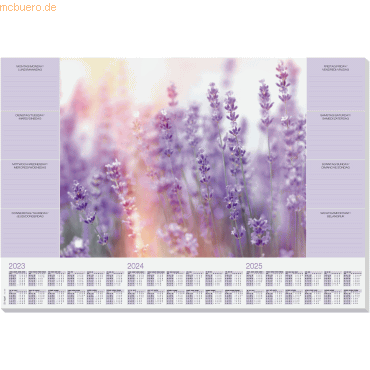 Schreibunterlage Fragrant Lavender 3-Jahres-Kalendarium 595x410mm 30 Blatt