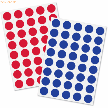 Klebepunkte Kunststoff perforiert rot/blau 18mm VE=1040 Stück