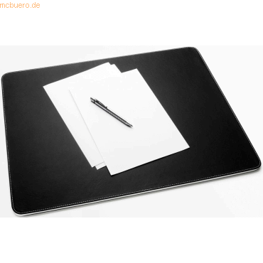 Schreibunterlage eyestyle schwarz/weiße Naht und Zwischenlage Lederimitat B60x T0,6x H45cm