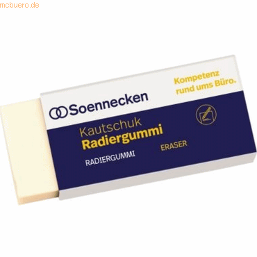Radiergummi 22x12x61mm Kautschuk weiß 