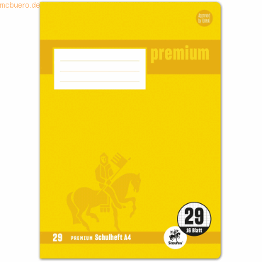 Schulheft Premium A4 16 Blatt rautiert beidseitig Rand