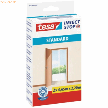 Fliegengitter tesa Insect Stop Standard für Türen 0,65x2,20m 2 Stück weiß