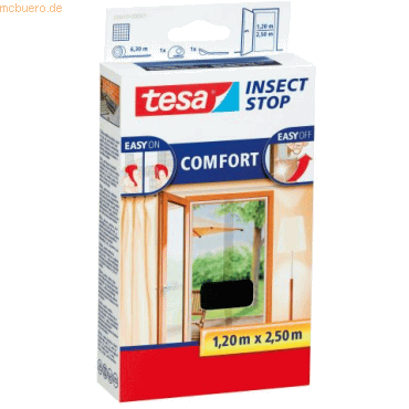 Fliegengitter tesa Insect Stop Comfort Tür 0,65x2,50m 2 Stück anthrazit