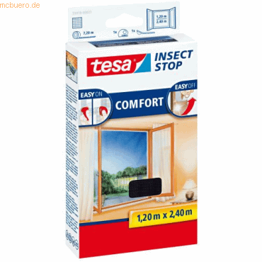Fliegengitter tesa Insect Stop Comfort für bodentiefe Fenster 1,20x2,40m anthrazit