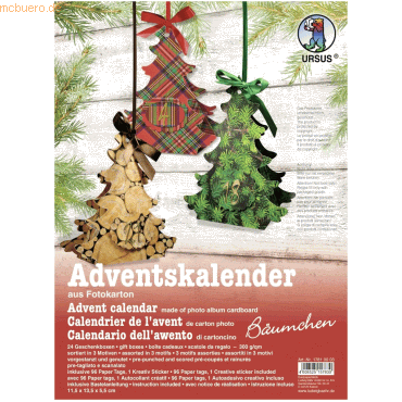 Adventskalender-Set Geschenkboxen Bäumchen 11,5x13,5x5,5cm
