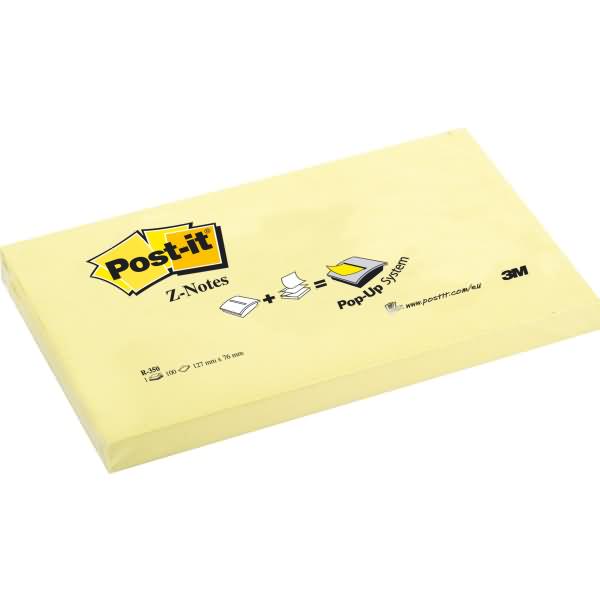 Post it Z Notes Haftnotiz Z Notes 127x76mm 70g qm Gelb 100 Blatt post-it-z-notes-haftnotiz-z-notes-127x76mm-70g-qm-gelb-100-blatt