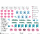 Lettering Sticker -Tage Monate- konturgestanzt wiederablösbar bunt 136 Stück - Bild1
